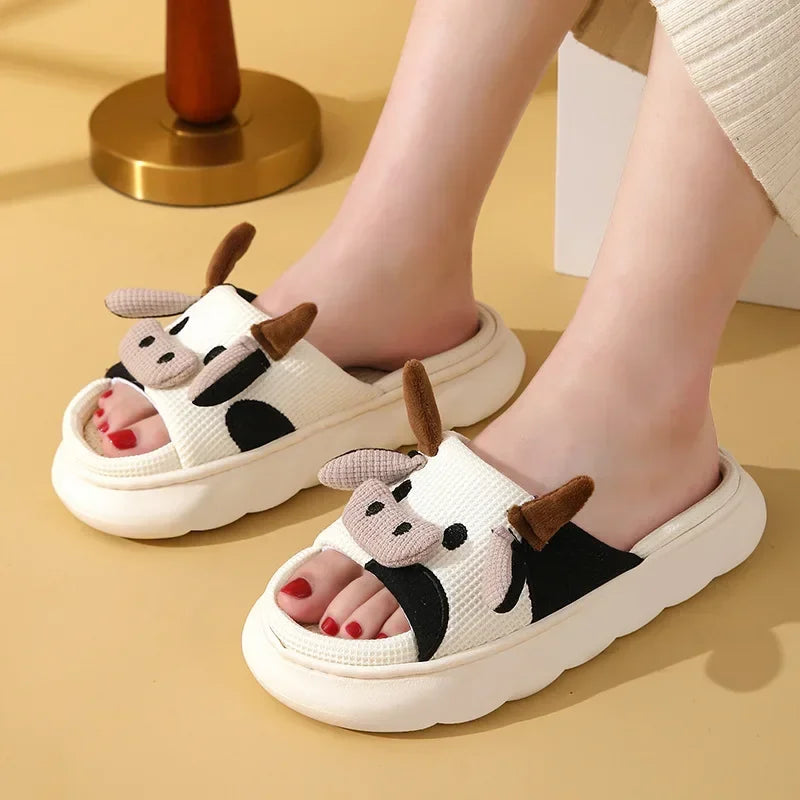 Cow slippers for discount women