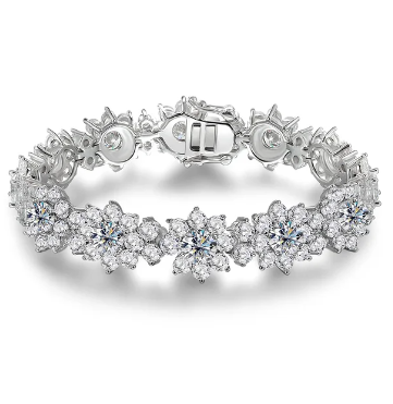 Moissanite Flower Bracelet