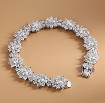 Moissanite Flower Bracelet