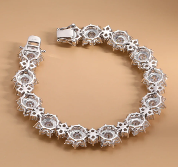 Moissanite Flower Bracelet