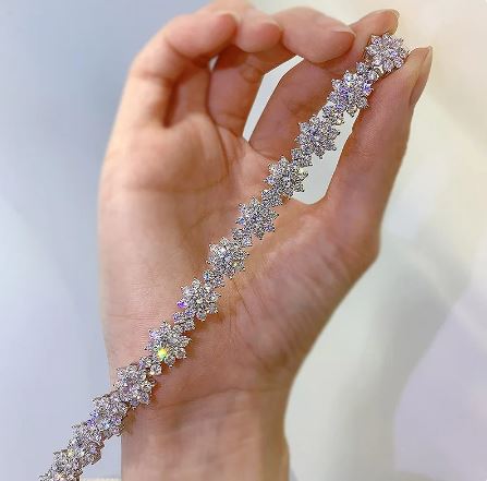 Moissanite Flower Bracelet